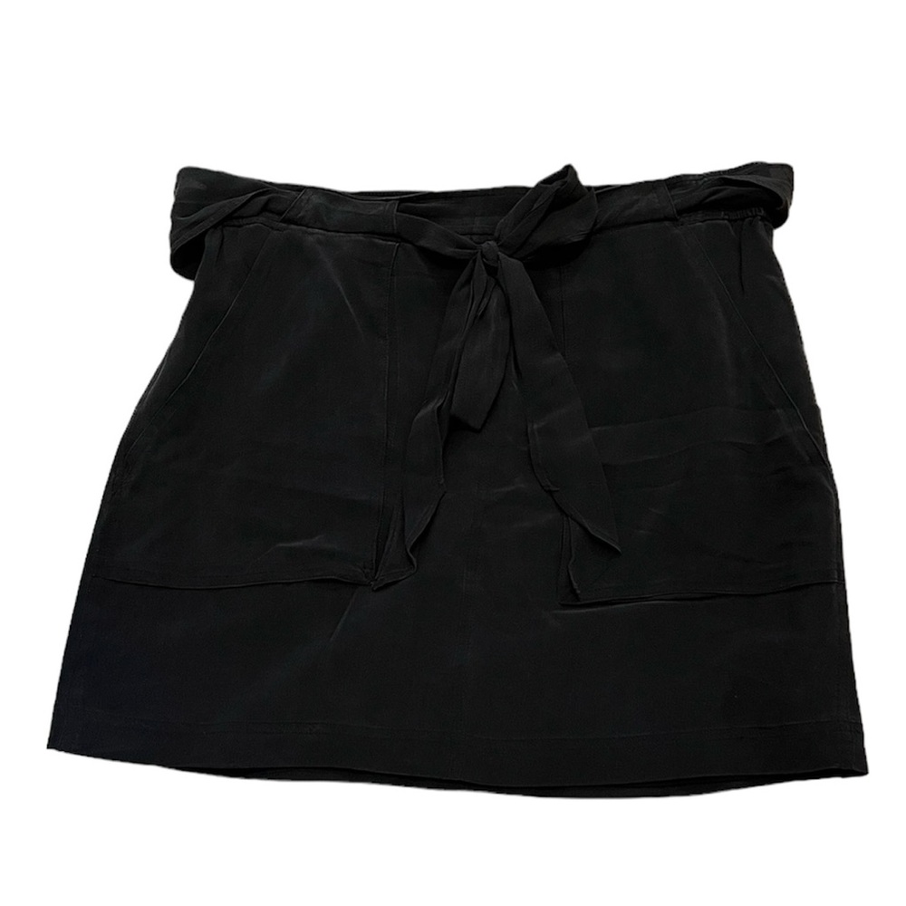 Madewell M silk belted mini skirt pockets